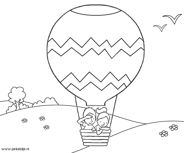 Plansa de colorat cu Balon Zburator 91 91